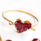 دستبند گل سرخ رز طبیعی ورق طلا بدلیجات زیورآلات دستساز